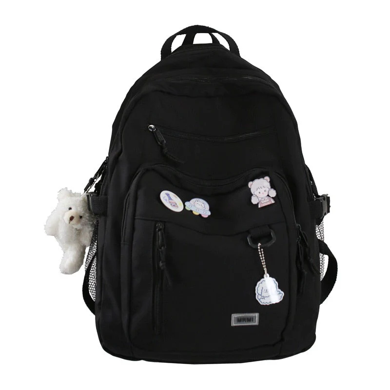 deanwangkt Fashion Big Student Backpack NEW Badge Rucksack Girls School Bag High Capacity Women Backpack Female Cute Leisure Travel Mochila - Deanwangkt