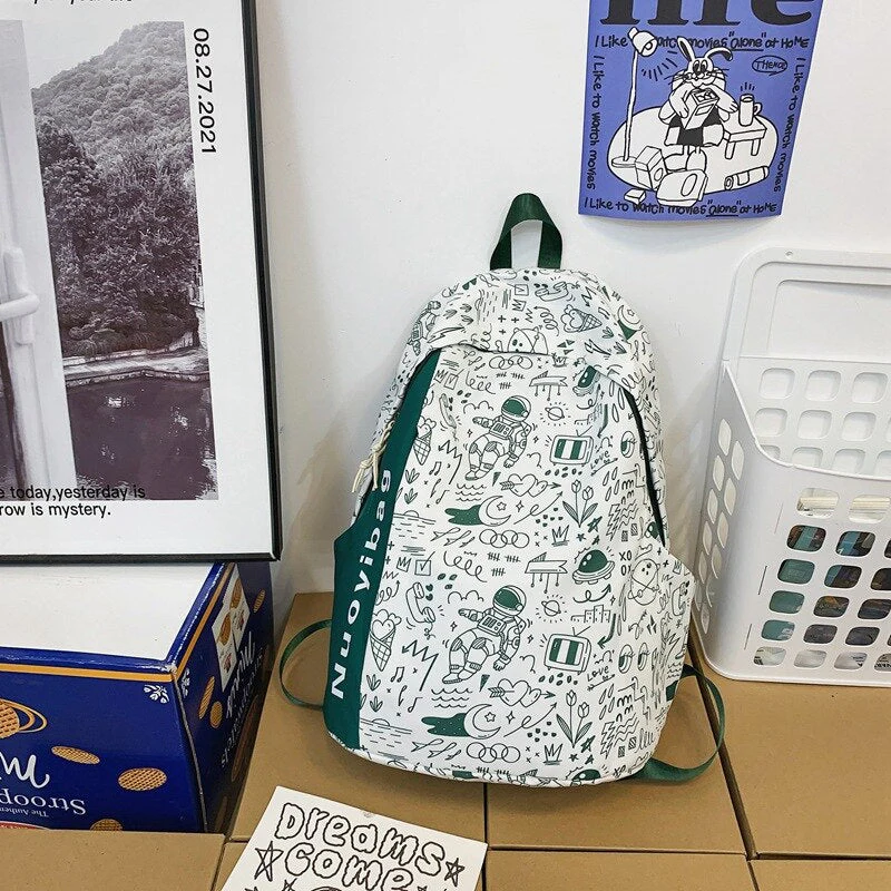 Back to school  Fashion Large Bookbag for Girls Boys Schoolbag High Capacity Teenagers Backpack Laptop Rucksack Women Travel Mochila - Deanwangkt