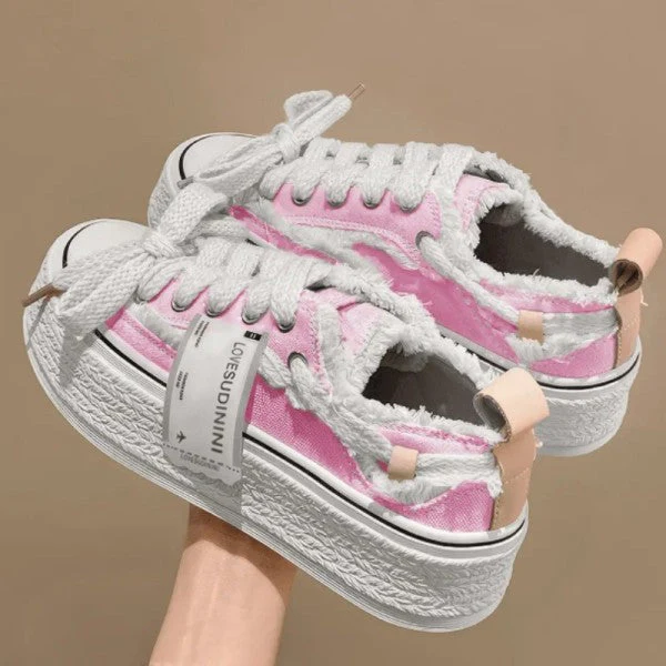 deanwangkt - Pink Casual Patchwork Frenulum Contrast Round Comfortable Out Door Shoes - Deanwangkt