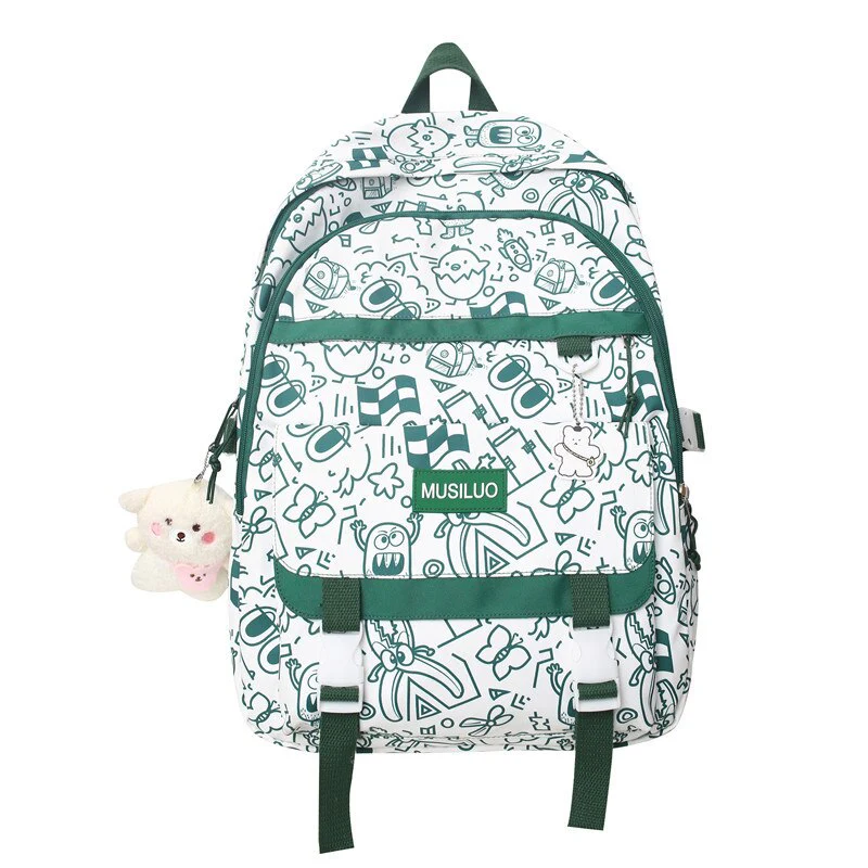 Fashion Backpack For Women School Bags Men Travel Rucksack Graffiti Boy Girl Student Bag Female College Knapsack Laptop Mochila - Deanwangkt