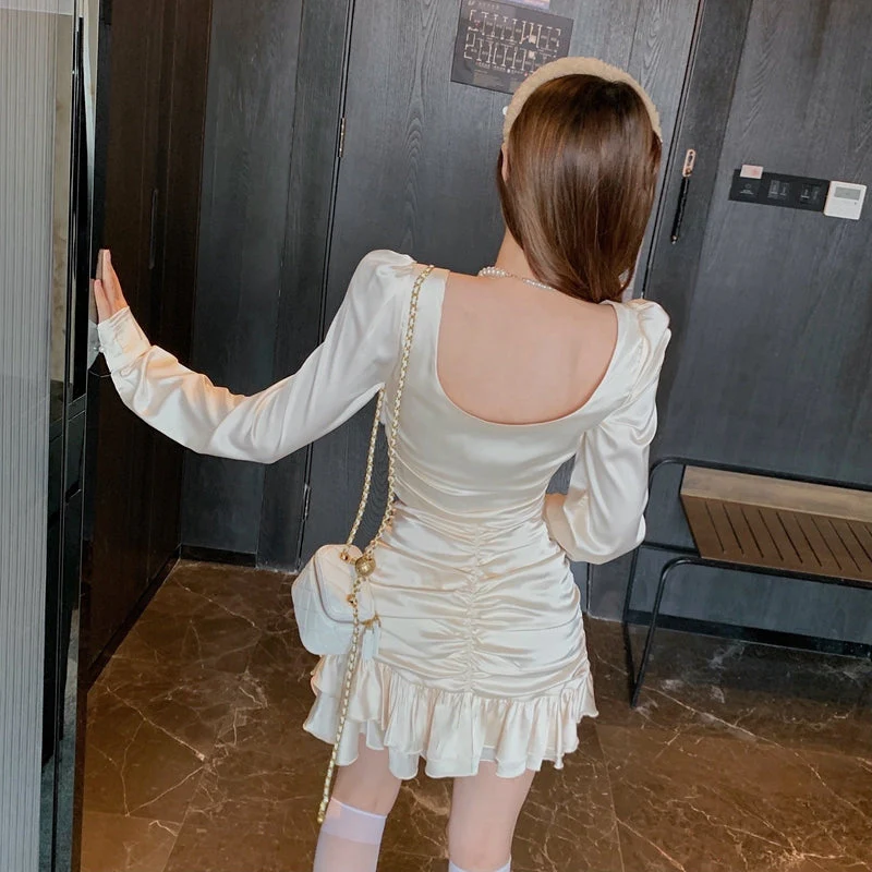 Fall Korean Sweet Two Piece Set Women Sexy Mink Velvet Patchwork Crop Top + Bodycon Skirts Sets Super-Short Shirt 2 Piece Suits  Fairy Dress - Deanwangkt