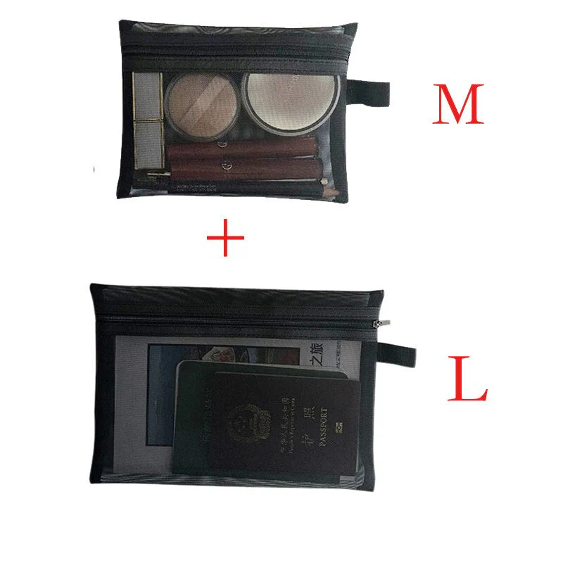 deanwangkt  Mini Mesh Cosmetic Bag Women Portable Lipstick Bag Makeup Bag One Set Makeup Pouch Toiletry Bag Necessarie Feminina Kosmetyczka - Deanwangkt