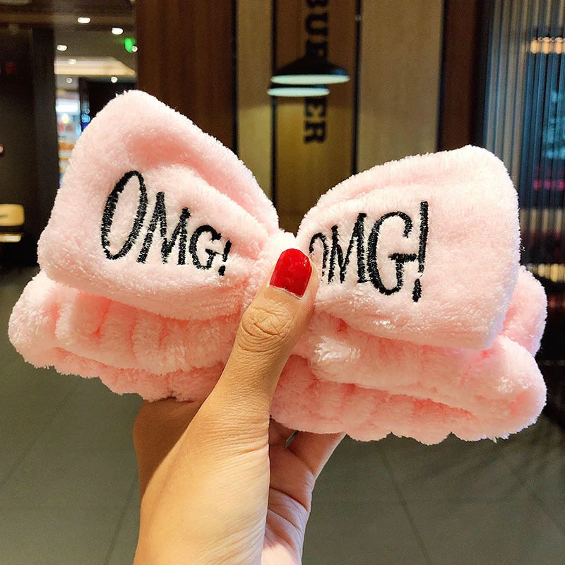 Wash Face Hair Holder Hairbands Soft Warm Coral Fleece Bow Animal Ears Headband For Women Girls Turban Fashion Hair Accessories - Deanwangkt