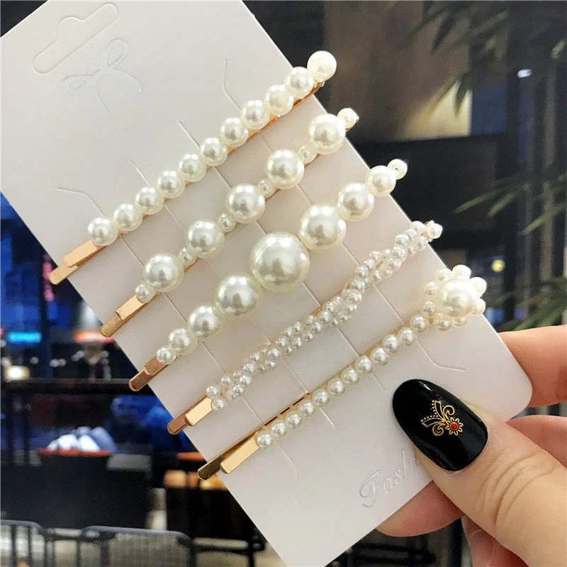 deanwangkt 6PCS Fashion Pearls Flower Chinese Hair Clips Pins For Girls Headwear Sweet Hairpins Hair Accessories Women - Deanwangkt