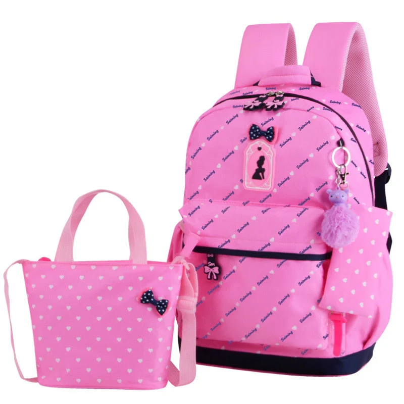 deanwangkt 3pcs/set Printing School Bags Backpacks Schoolbag Fashion Kids Lovely Backpack For Children Girls School bag Student Mochila sac - Deanwangkt