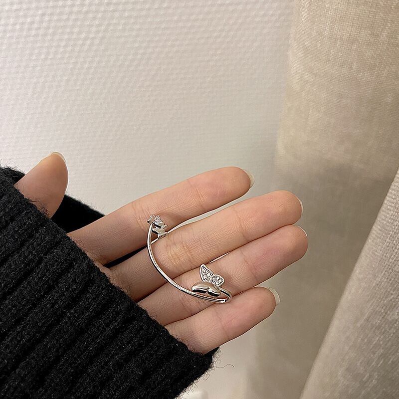 deanwangkt Fashion Design Korean Delicate Zircon Butterfly Clip Earrings Women Elegant Pearl No Piercing Cartilage Ear Jewelry - Deanwangkt