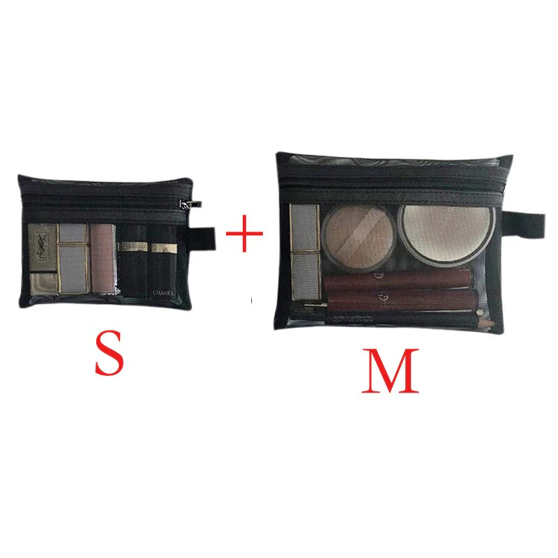 deanwangkt  Mini Mesh Cosmetic Bag Women Portable Lipstick Bag Makeup Bag One Set Makeup Pouch Toiletry Bag Necessarie Feminina Kosmetyczka - Deanwangkt