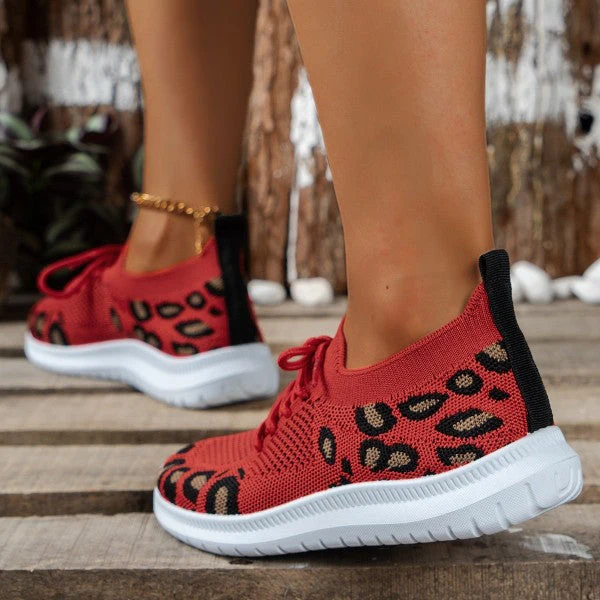 deanwangkt - Red Casual Sportswear Daily Patchwork Frenulum Round Comfortable Shoes - Deanwangkt