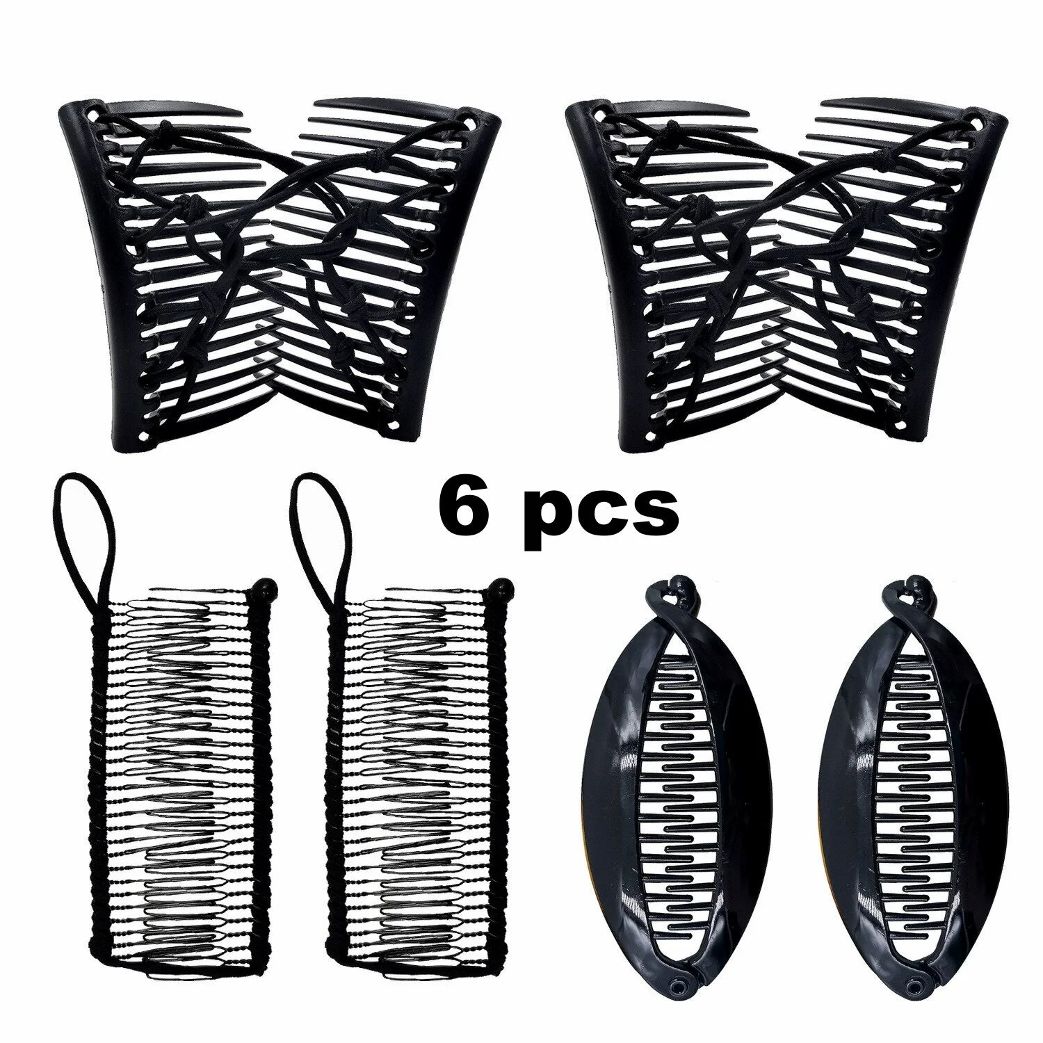 deanwangkt Fish clip set-Banana hair clips Fish hairpin combs Fashion combs Hot style Ponytail Banana clip hair combs Flat clamp for women - Deanwangkt
