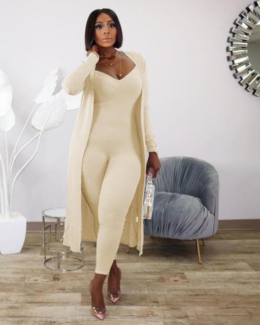 deanwangkt two piece set women 2 piece set women outfits long sleeve cardigans jumpsuit fall clothes for female 2 pieces sets outfits - Deanwangkt