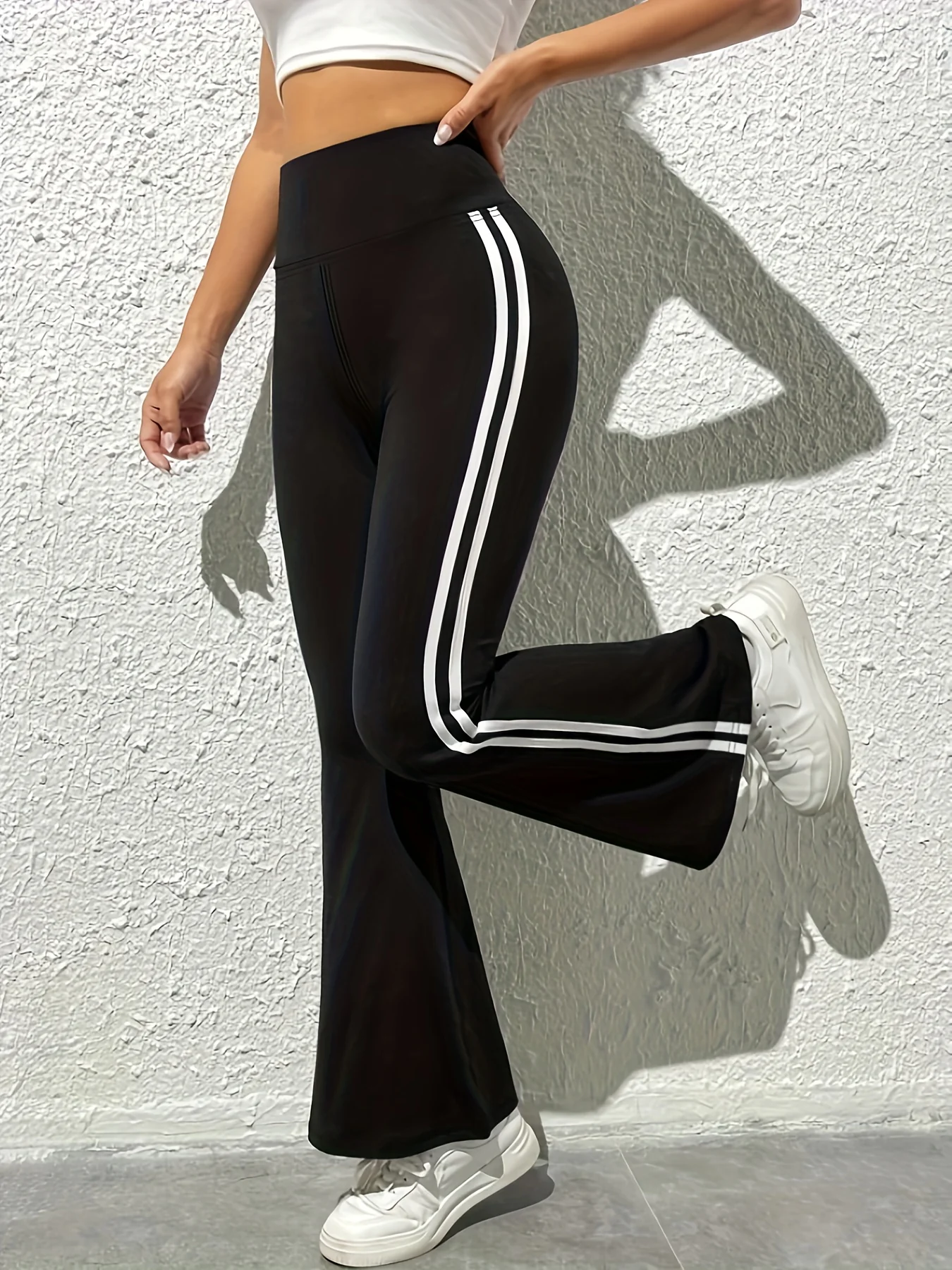 deanwangkt Women's Flared Sports Leggings, High Waist V Crossed Flared Yoga Pants,Women's Activewear - Deanwangkt