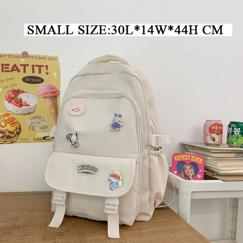 Back to school  Cute Girl Waterproof Backpack Fashion Travel Women Mochila Rucksack Nylon Bookbag for Teens Schoolbag Black Laptop Bag - Deanwangkt