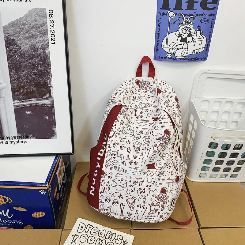 Back to school  Fashion Large Bookbag for Girls Boys Schoolbag High Capacity Teenagers Backpack Laptop Rucksack Women Travel Mochila - Deanwangkt