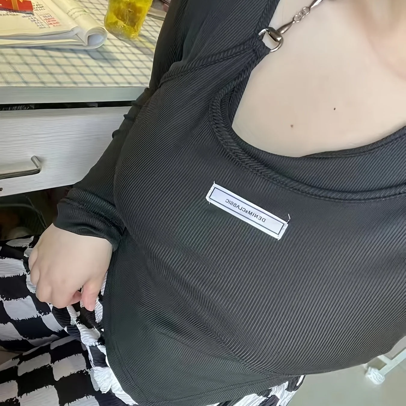 deanwangkt  2 In 1 One Shoulder Tops, Elegant Halter Neck Long Sleeve Top For Spring & Fall, Women's Clothing - Deanwangkt