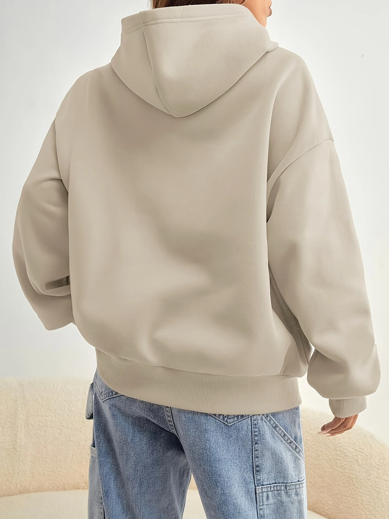 Letter Print Kangaroo Pocket Hoodie, Casual Long Sleeve Hoodie Sweatshirt, Women's Clothing - Deanwangkt