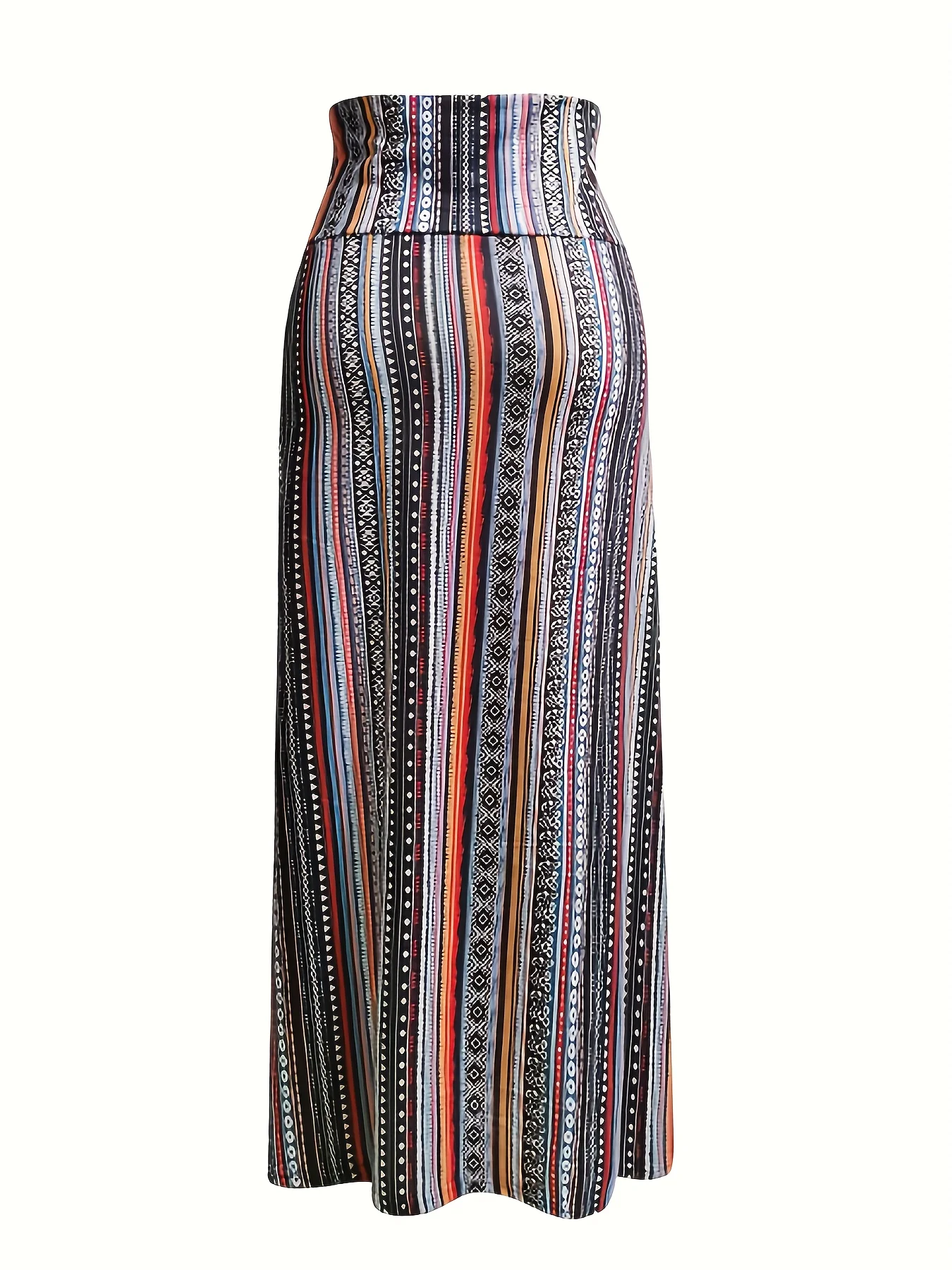 deanwangkt-1 All Over Print High Waist Skirt, Casual Maxi Skirt For Spring & Fall, Women's Clothing - Deanwangkt