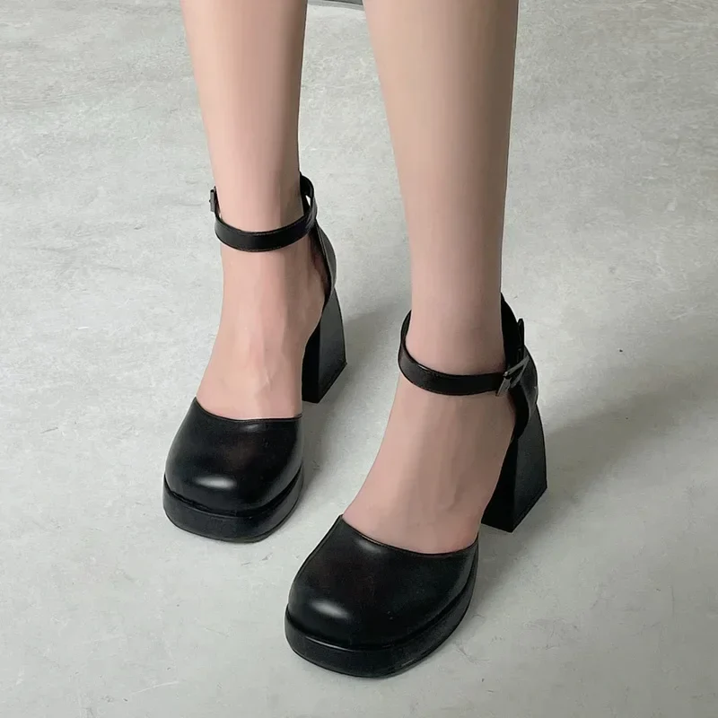 deanwangkt Women Mary Janes High Heels Shoes Thick Platform Lolita Sandals  New Designer Brand Summer Party Pumps Shoes Mujer Zapatos - Deanwangkt