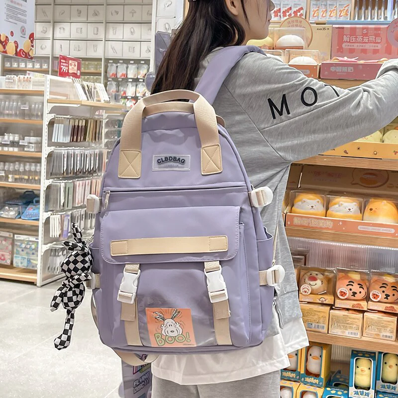 Back to school  Fashion Kawaii Girls Bookbag for Teens Schoolbag High School Black Boy Backpack Women Mochila Cute Travel Bag Rucksack - Deanwangkt