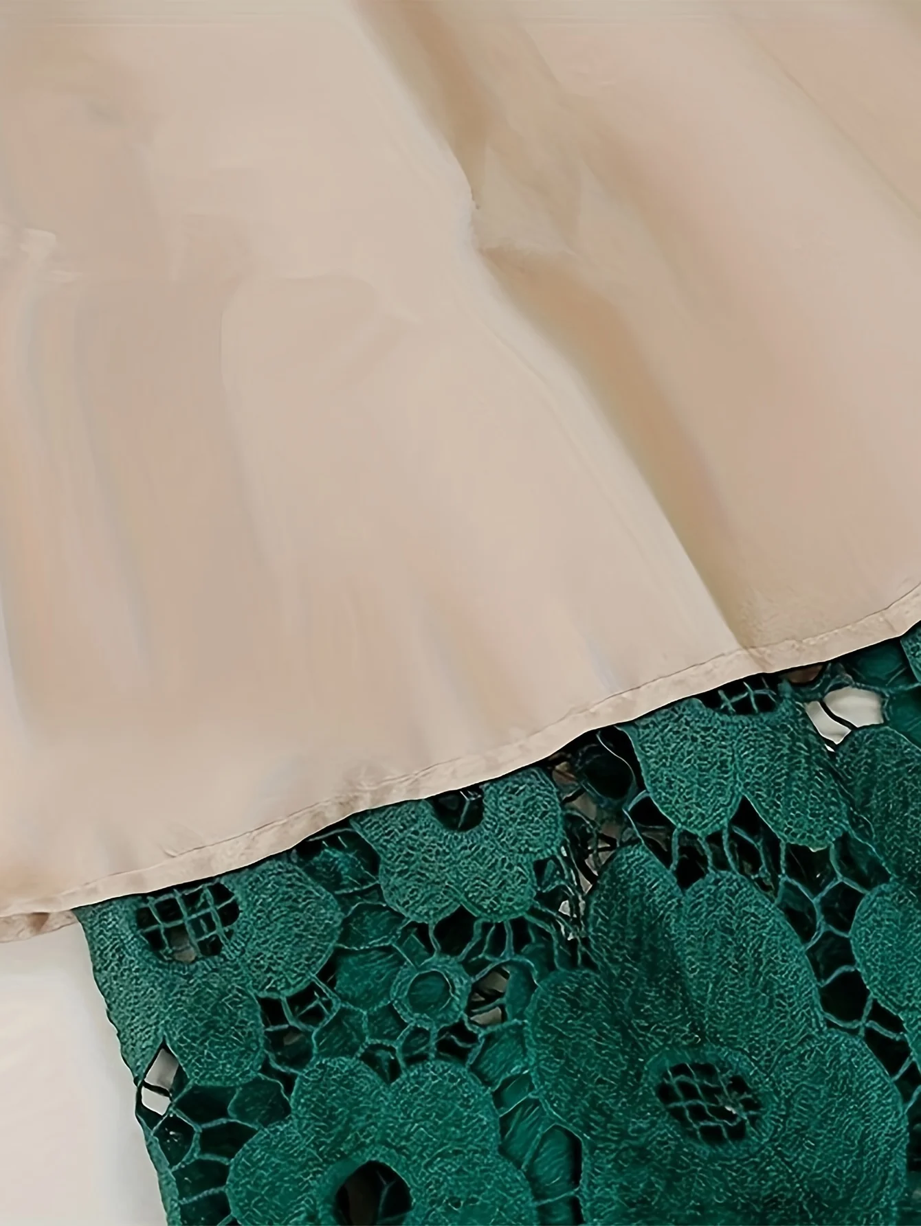 Guipure Lace Midi Skirts, Elegant High Waist Floral Pattern Skirts, Women's Clothing - Deanwangkt