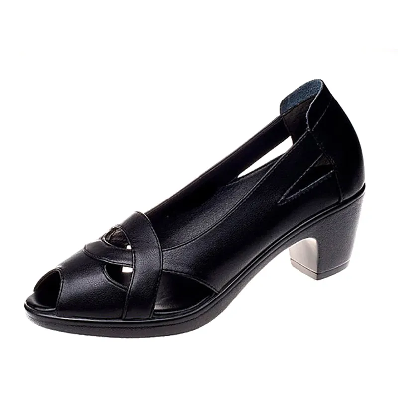 deanwangkt Women Shoes Peep Toe Pumps Hollow Outs High Heels Sandals Boat Shoes Platform Pumps Woman Open Toe Sandalias mujer Summer - Deanwangkt