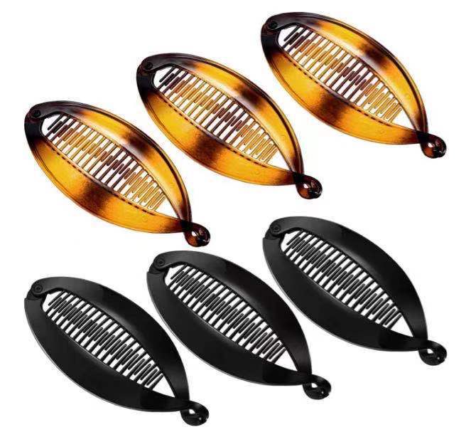 deanwangkt Fish clip set-Banana hair clips Fish hairpin combs Fashion combs Hot style Ponytail Banana clip hair combs Flat clamp for women - Deanwangkt