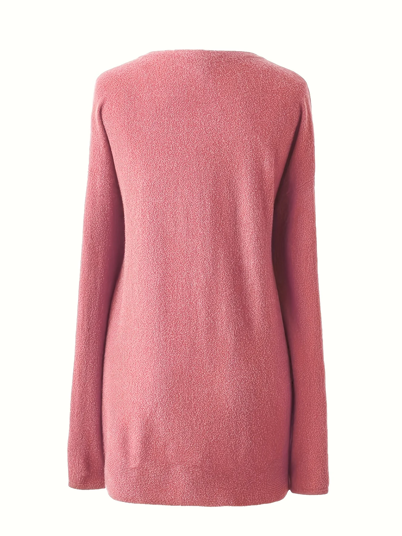 deanwangkt-1 Solid Draped T-shirt, Casual Long Sleeve Simple T-shirt, Women's Clothing - Deanwangkt