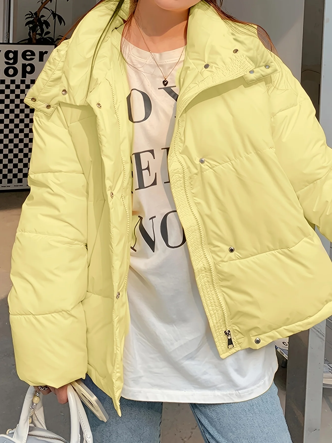 deanwangkt-1  Zip Up Hooded Warm Coat, Casual Solid Long Sleeve Winter Outerwear, Women's Clothing - Deanwangkt