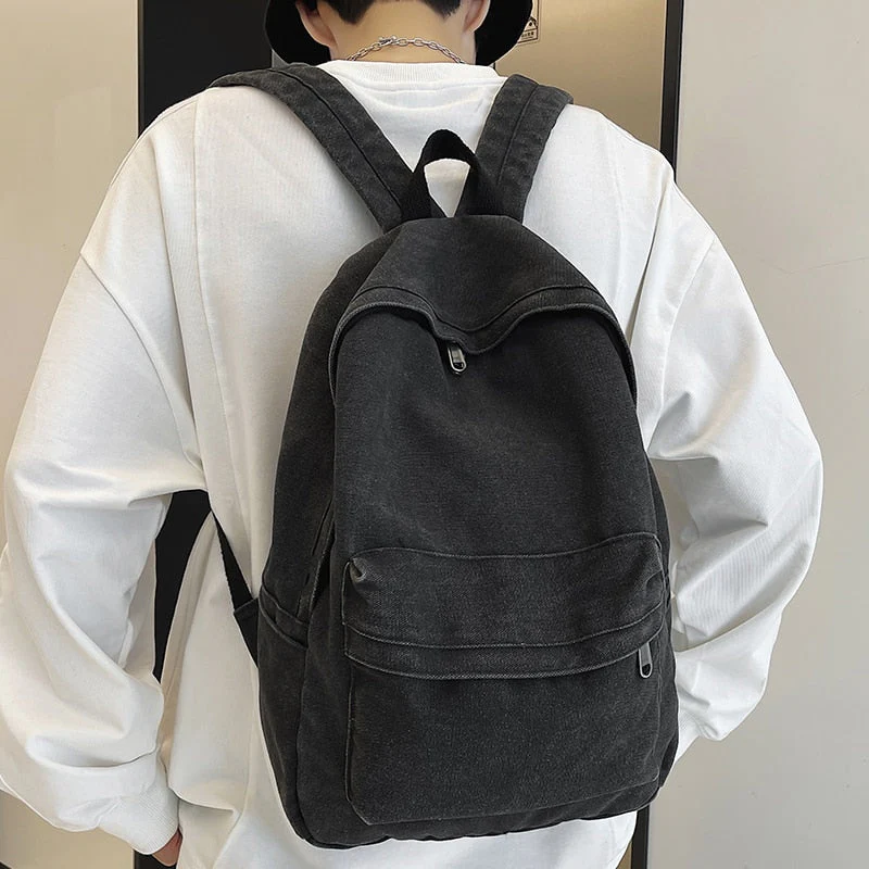 deanwangkt New Casual Large Capacity Denim Women Backpacks High Quality Ladies Daily Travel Bag Teenagers Girls School Rucksack School Bag - Deanwangkt