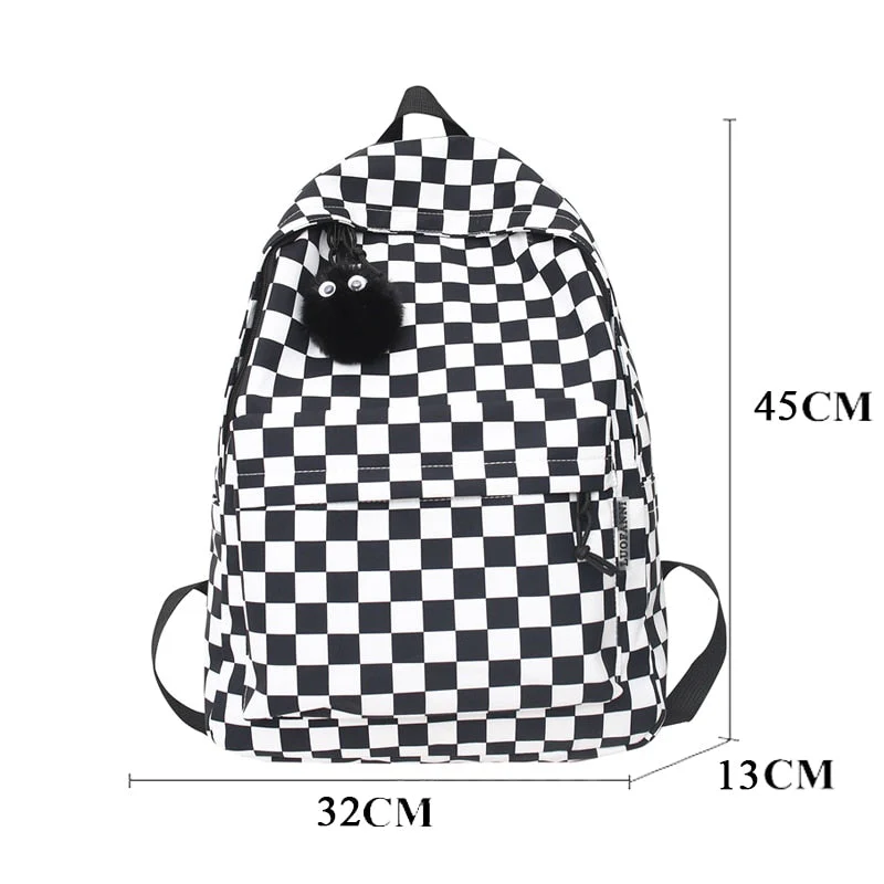 BACK TO SCHOOL  Fashion Girls Plaid Backpack Waterproof Leisure Shoulder Bag Women Laptop Mochila Bookbag Travel Rucksack for Female - Deanwangkt