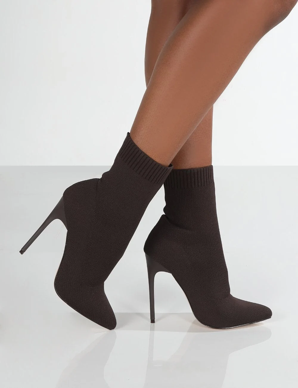 DEANWANGKT Winter Sock Boots Sexy Knitting Stretch Boots High Heels For Women Fashion Shoes Female Autumn Thin Heel Ankle Botas De Mujer - Deanwangkt