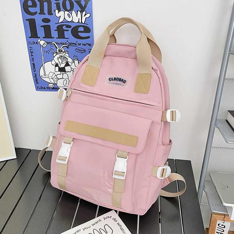 Back to school  Fashion Kawaii Girls Bookbag for Teens Schoolbag High School Black Boy Backpack Women Mochila Cute Travel Bag Rucksack - Deanwangkt