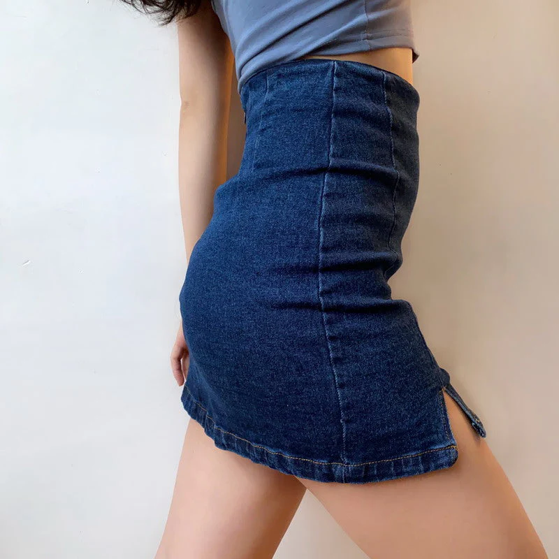 deanwangkt - Denim Split Skirt - Deanwangkt
