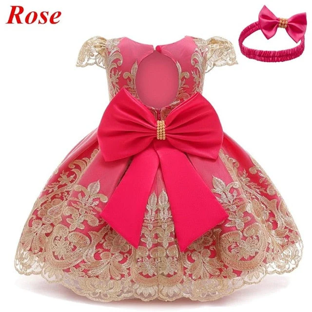 Baby Girls Christmas Dress 3 6 9 12 18 24 Months Toddler Newborn Lace Princess Dress 1 Year Old Birthday Party New Year Costume - Deanwangkt