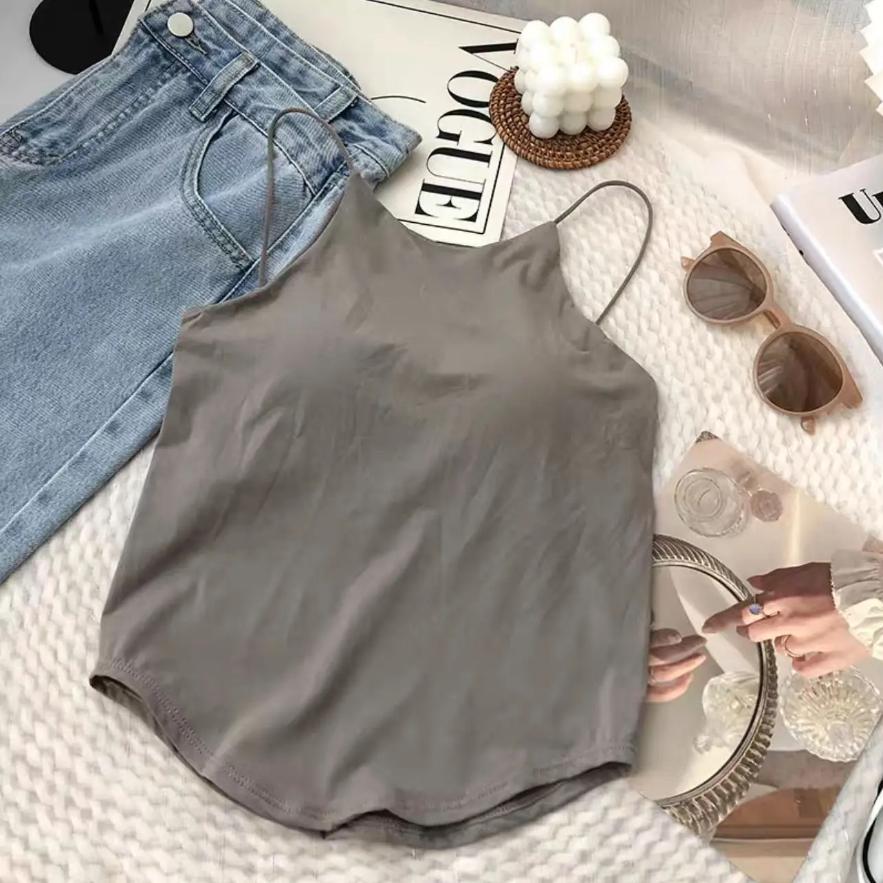 deanwangkt Sexy Camisole Women Underwear Wire-Free Tank Crop Top Tee Seamless Lingerie Bralette Beauty Back Wireless Tube Tops Sports Camis - Deanwangkt