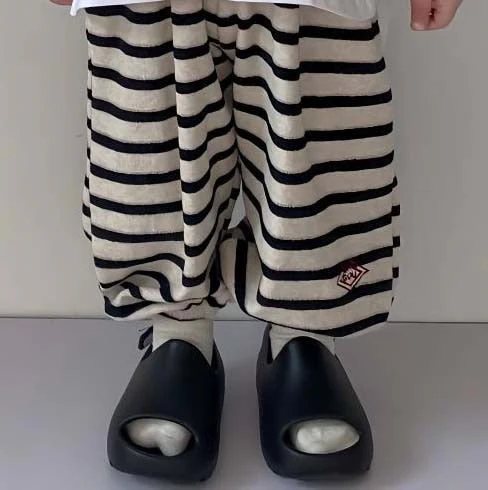 deanwangkt Children's Sets Spring Autumn Kids Sweater Striped Pants For Boys Girls' Sweater Korean Children's Loose Pullover Sweater - Deanwangkt