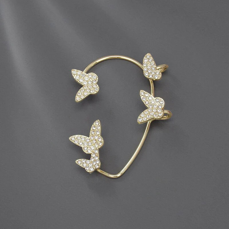 DEANWANGKT 20 Style Luxury Shiny Crystal Rhinestone Long Tassel Ear Cuff No Pierced Ear Clip Earrings For Women Wedding Korean Trend Jewelry - Deanwangkt