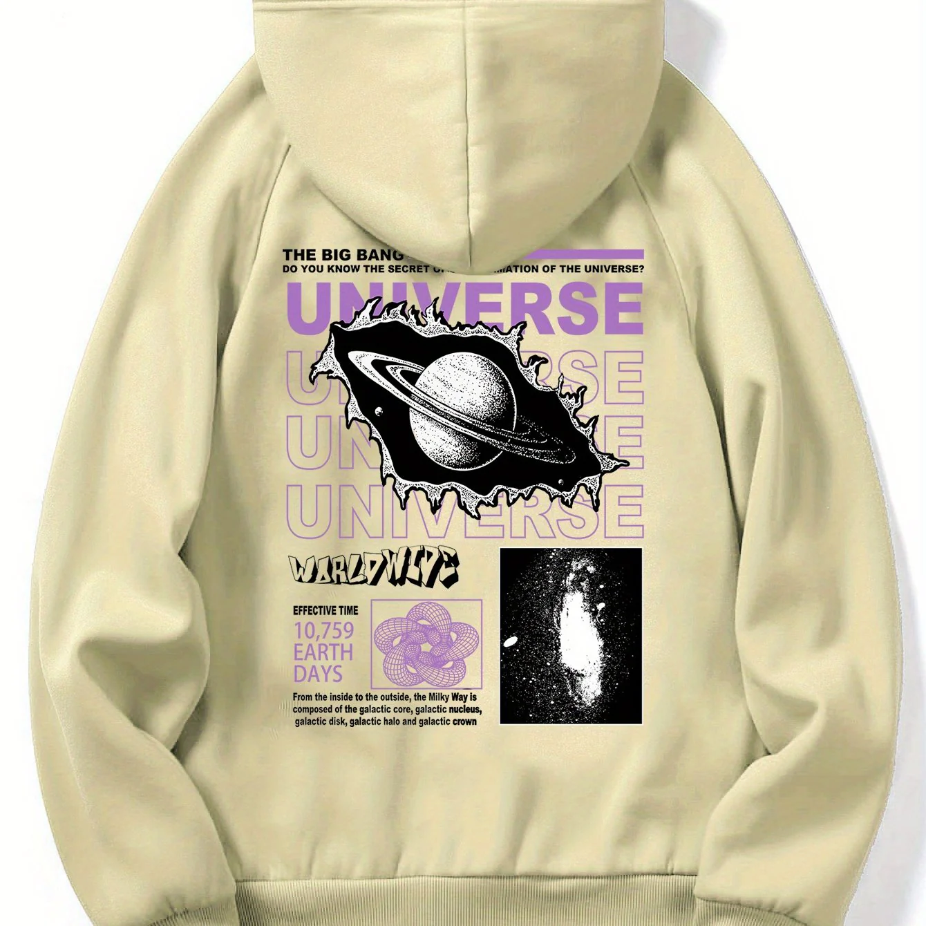 deanwangkt-1 Fleece Hoodies Street Casual Sports And Fashionable With Kangaroo Pocket Men's Long Sleeve Universe Print Sweatshirt,Suitable For Outdoor Sports,For Autumn And Winter, Fashionable And Versatile, Can Be Paired With Hip-hop Necklace - Deanwangkt