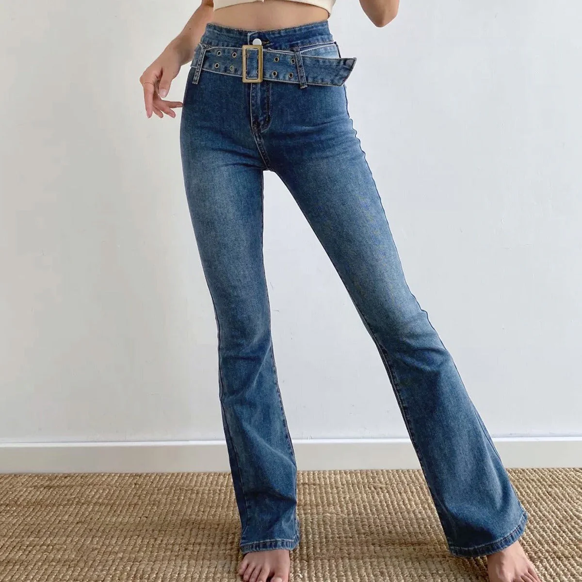 deanwangkt - Hot Girl Denim Flare Jeans - Deanwangkt