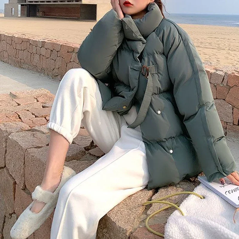 deanwangkt Winter Parkas Puffer Jacket Women New Fall Thicken Warm Oversized Coats Korean Fashion Button Down Coat Hot Sale - Deanwangkt