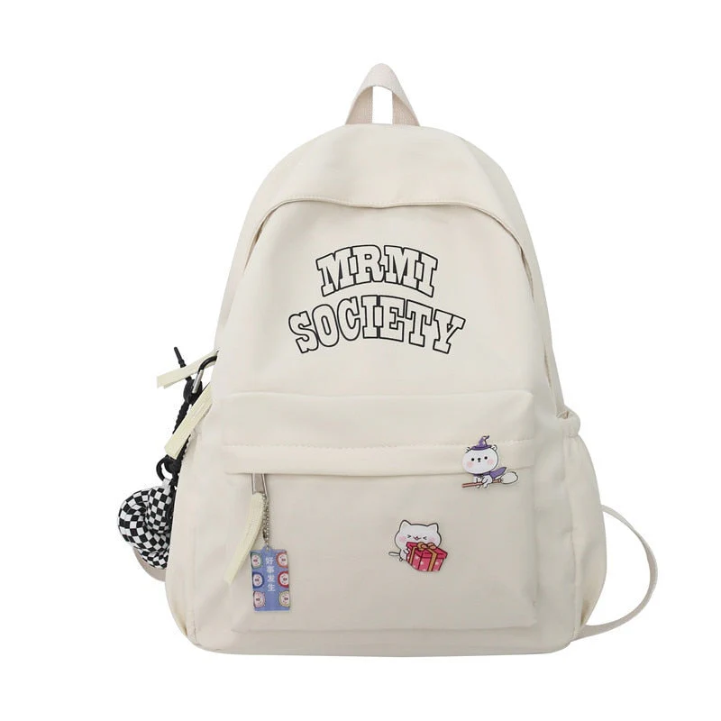 Back to school  Fashion Simple Letter Women Backpack Girl Boy Laptop Rucksack Student Lovers School Bag Femal Shoulder Travel Mochila - Deanwangkt