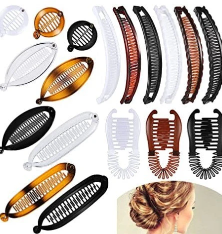 deanwangkt Fish clip set-Banana hair clips Fish hairpin combs Fashion combs Hot style Ponytail Banana clip hair combs Flat clamp for women - Deanwangkt