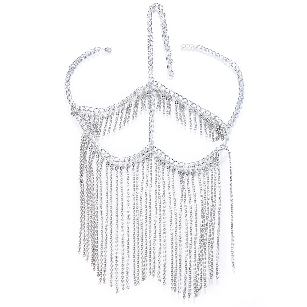 deanwangkt  Indian Jewelry Full Rhinestone Tassel Mask Chain Decoration Face For Women Bridal Veils Wedding Crystal Beaded Christmas Party - Deanwangkt