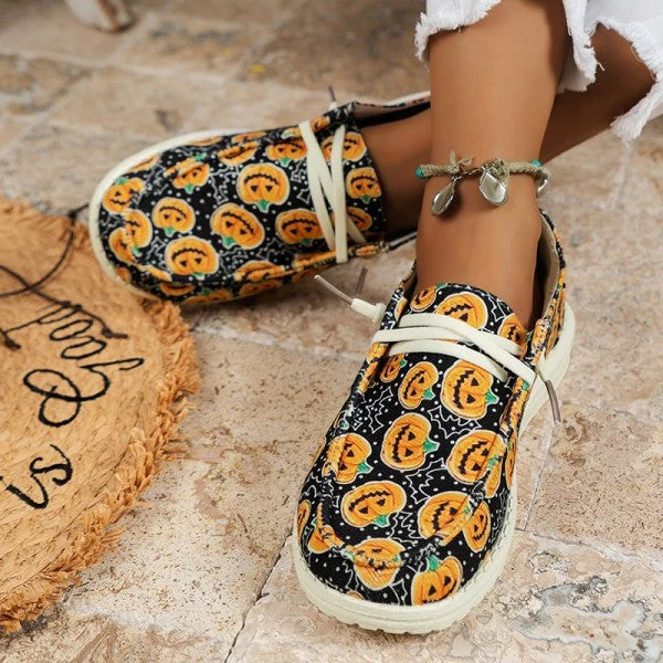 deanwangkt - Black Casual Patchwork Printing Round Comfortable Shoes - Deanwangkt
