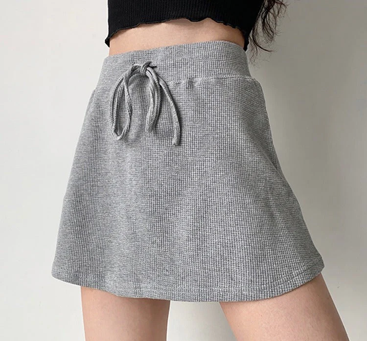 deanwangkt - Waffle Drawstring Skirt - Deanwangkt