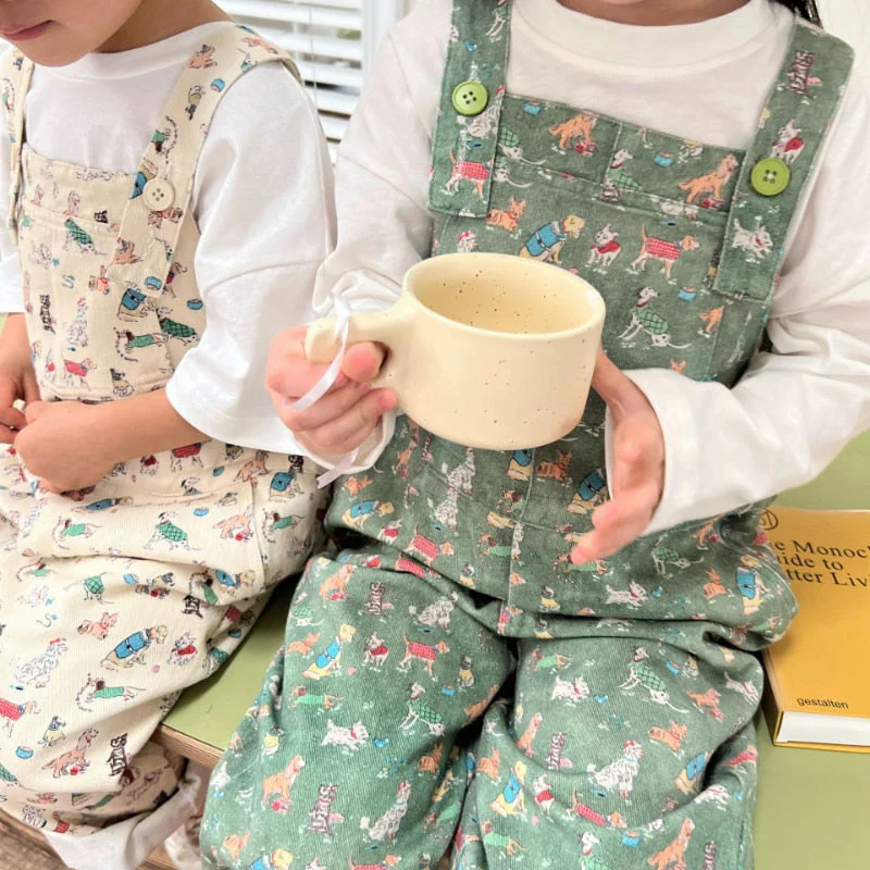 deanwangkt Spring new children cartoon printed overalls kids jumpsuits boys and girls cute loose suspenders trousers - Deanwangkt