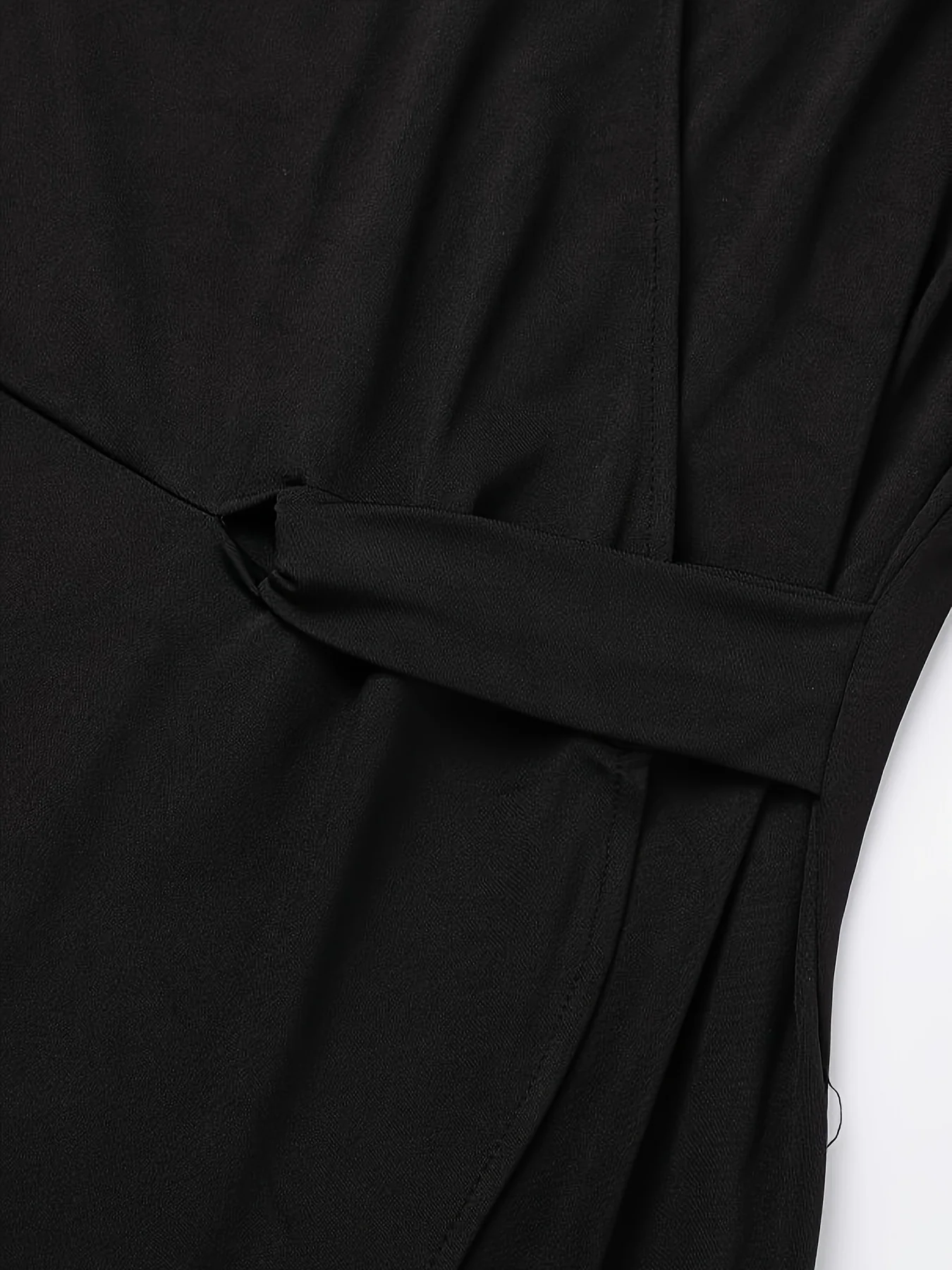 Twist Front Split Thigh Dress, Party Solid Long Sleeve Bodycon Dress, Women's Clothing - Deanwangkt