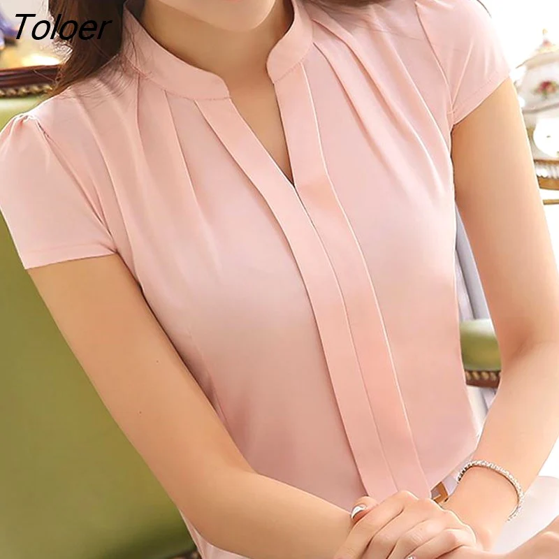 deanwangkt Oversized Chiffon Blouse Women  Long Sleeve O-neck White Shirt Women Office Lady Elegant Women Blouses Blusas 861B - Deanwangkt