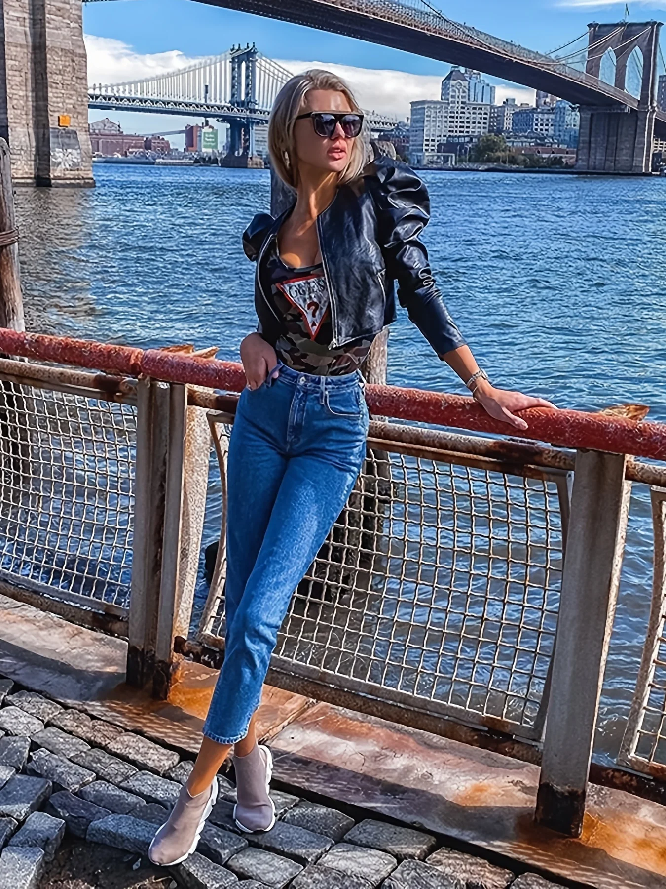 Casual Faux Leather Jacket, Lapel PU Long Sleeve Fashion Loose Outerwear, Women's Clothing - Deanwangkt