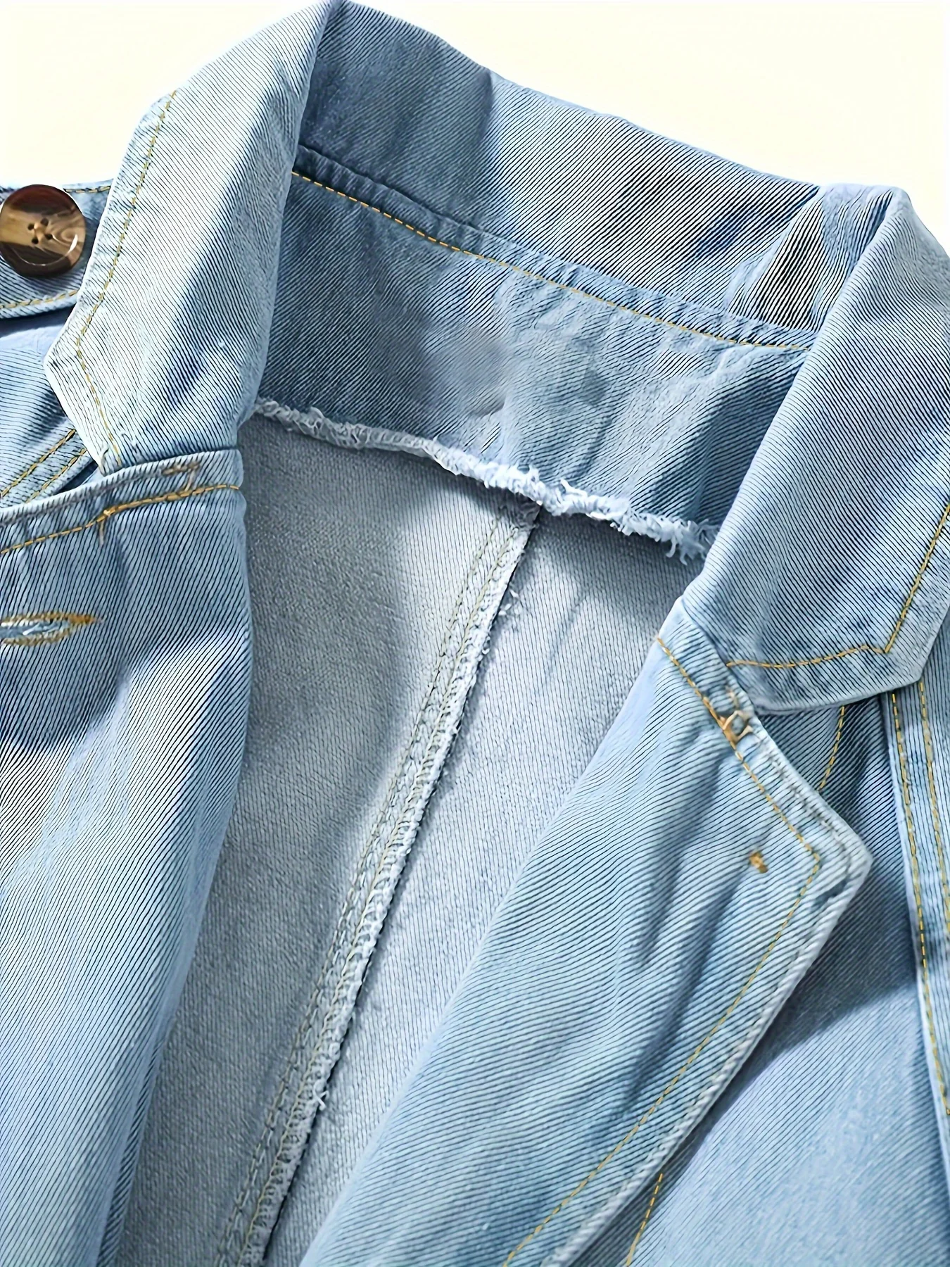 deanwangkt-1  Blue Long Sleeves Long Denim Coat, Flap Pockets With Waistband Casual Long Denim Jacket, Women's Denim Clothing - Deanwangkt