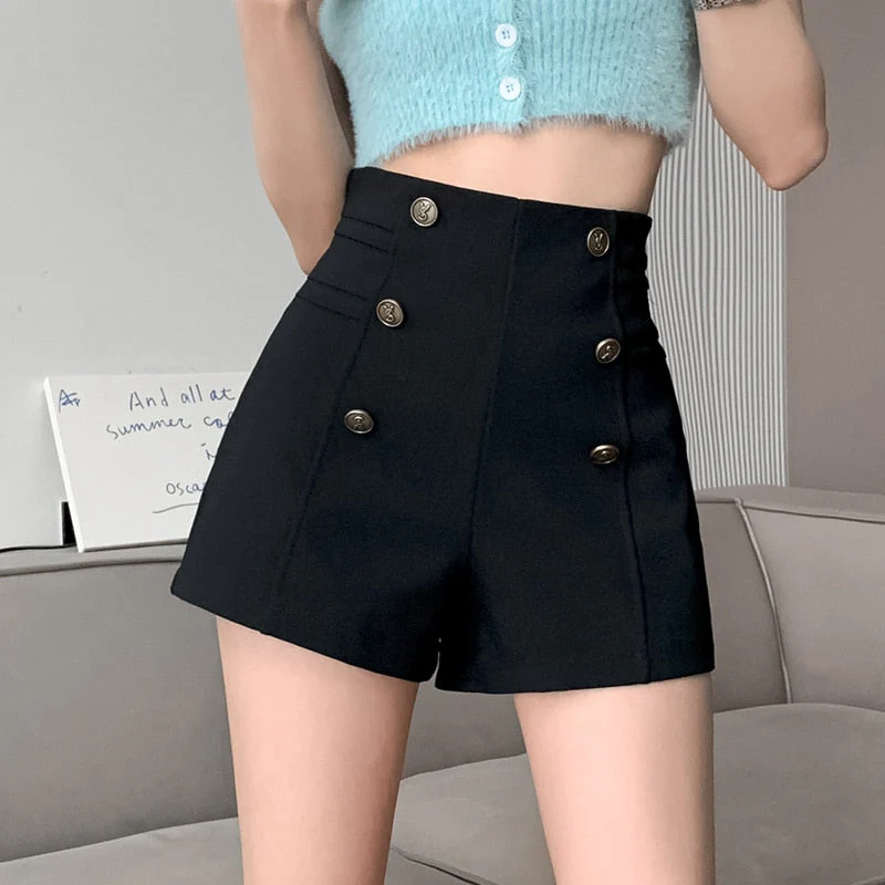 deanwangkt Girls Fashion Casual Kawaii Sexy Black High Waisted Booty Shorts for Women Clothes Female Woman OL Summer Outerwear Ladies Pants - Deanwangkt